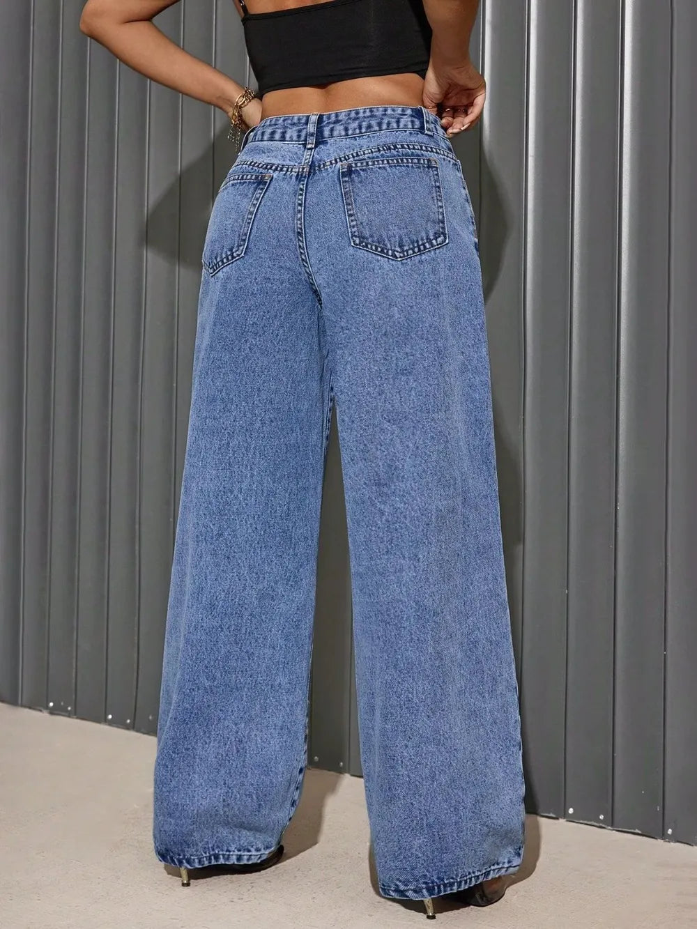 RAWPHASE Embroidered Wide-Leg Jeans – Limited Edition