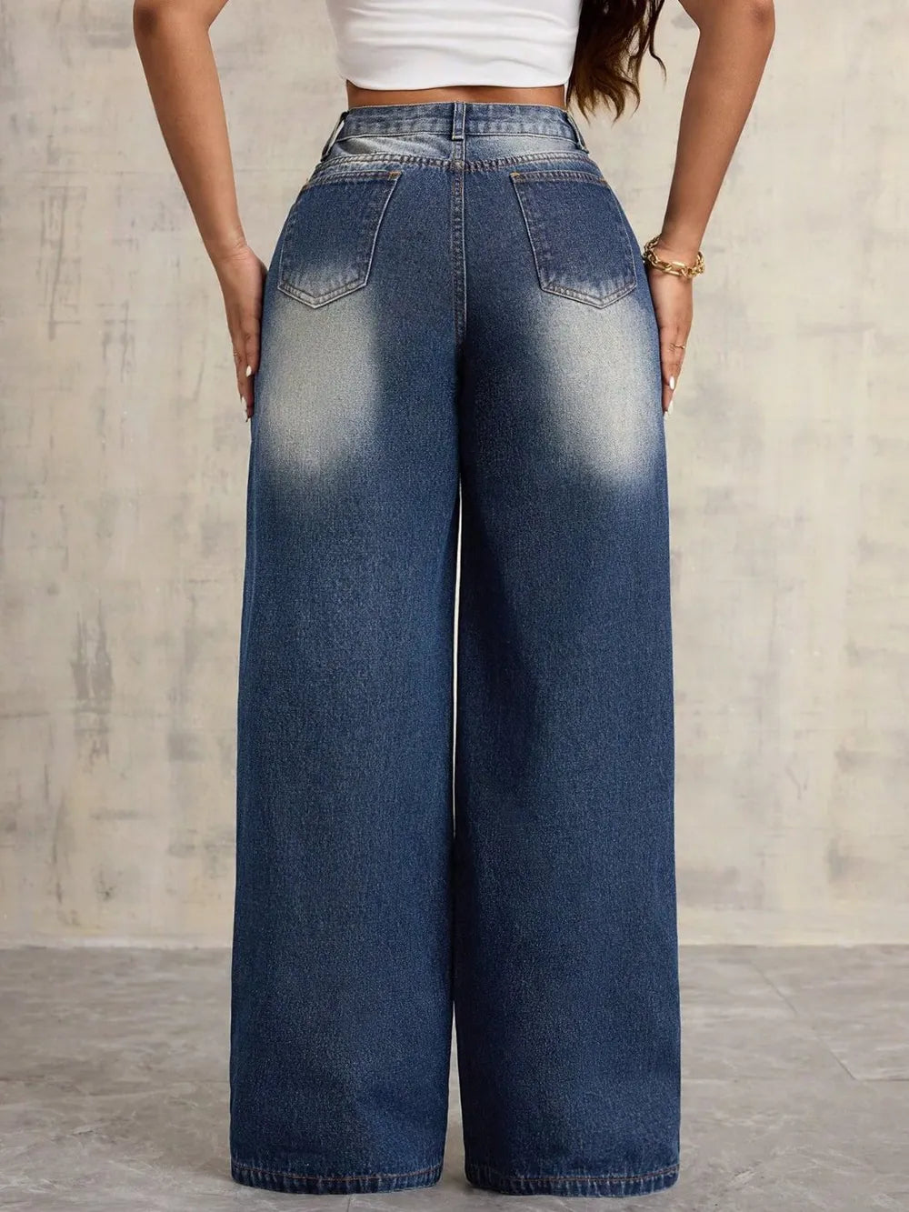 RAWPHASE Embroidered Wide-Leg Jeans – Limited Edition
