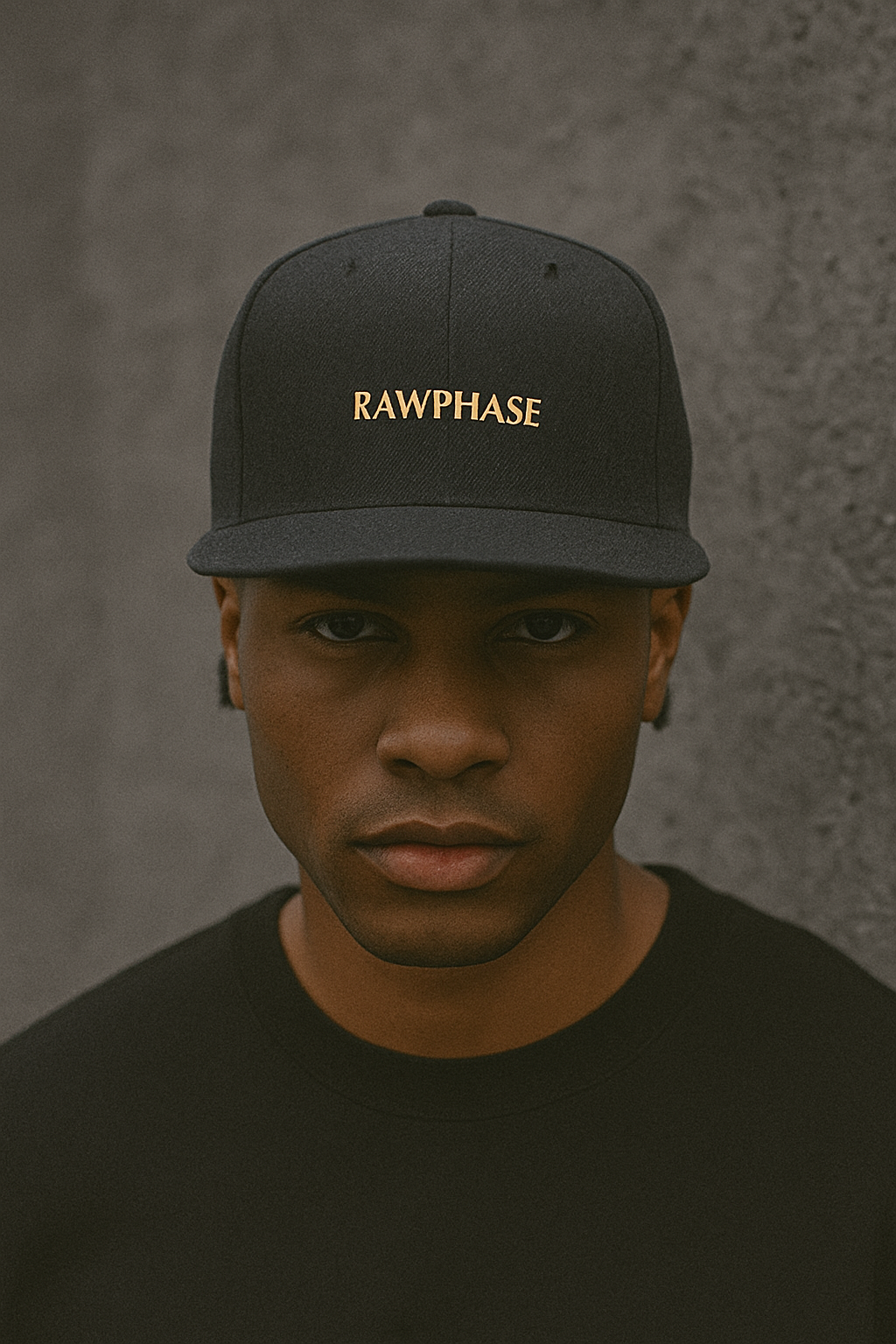 RAWPHASE Gold Logo Snapback – Black