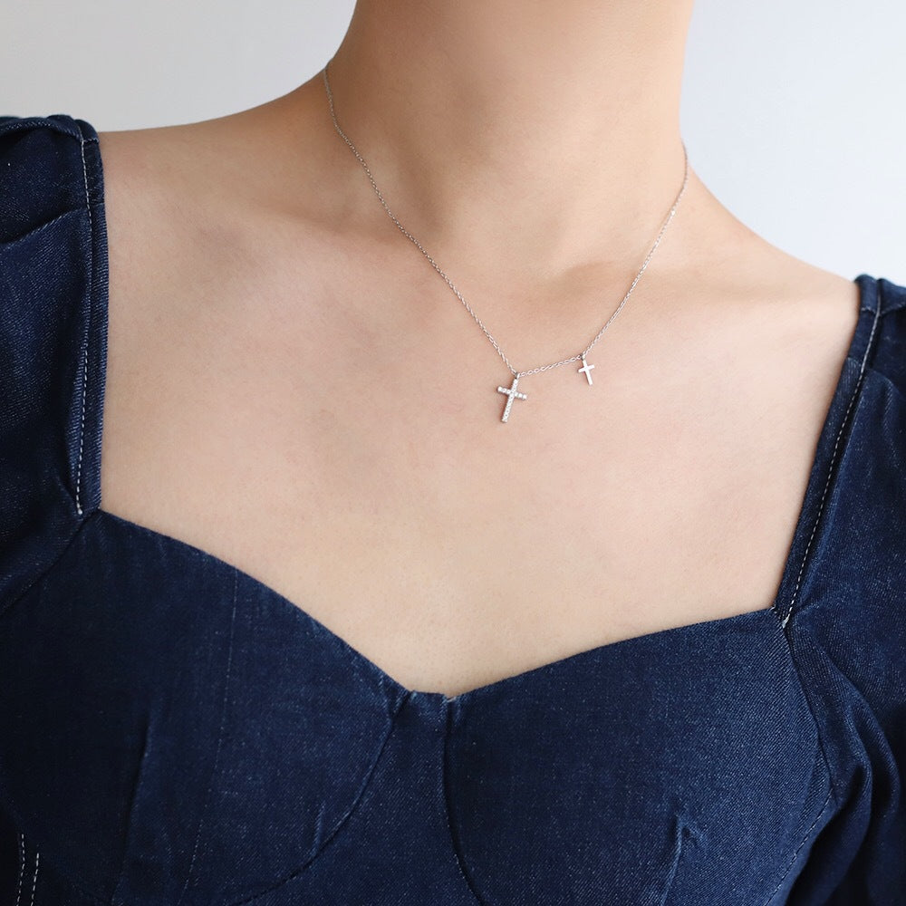 RAWPHASE | CRYSTAL FAITH – Cross Iced-Out Necklace