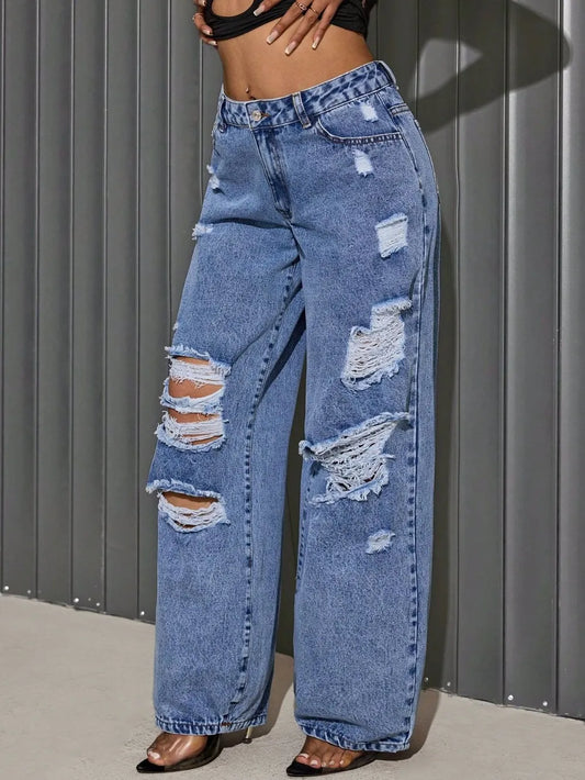 RAWPHASE Embroidered Wide-Leg Jeans – Limited Edition