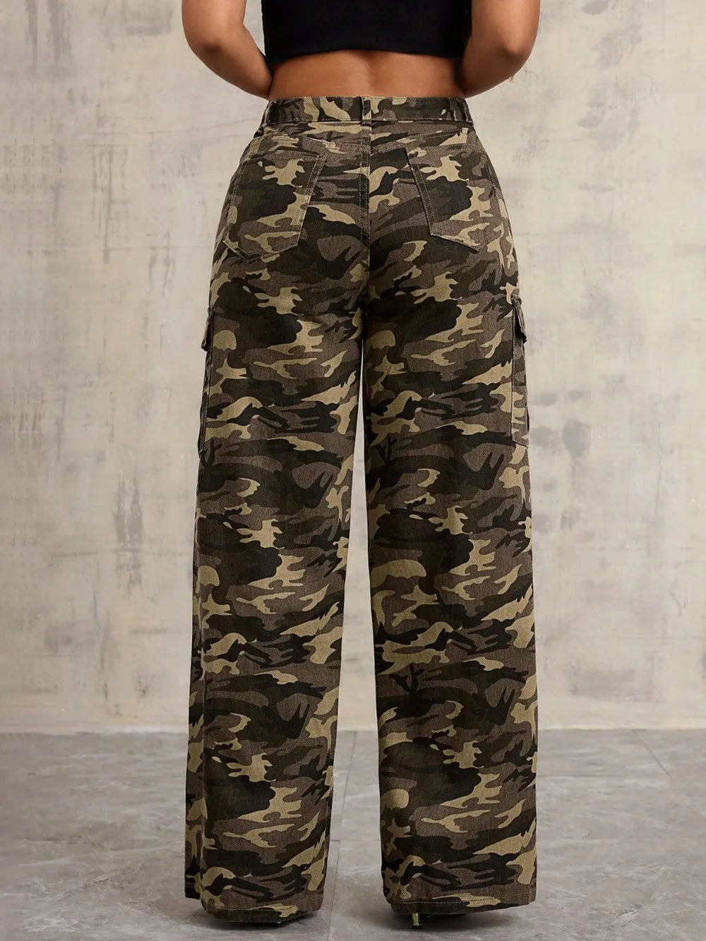 Camouflage Wide-Leg Jeans